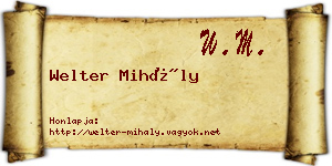 Welter Mihály névjegykártya